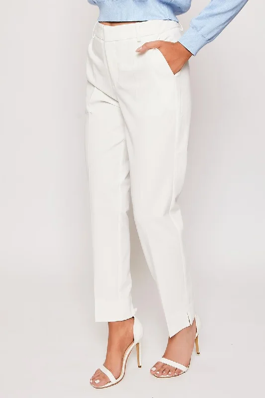 American Style Rayna - White Tailored Tapered Trousers