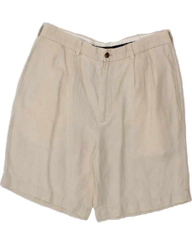 Fresh Comfort BROOKS BROTHERS Womens Chino Shorts W34 Large  Grey Linen