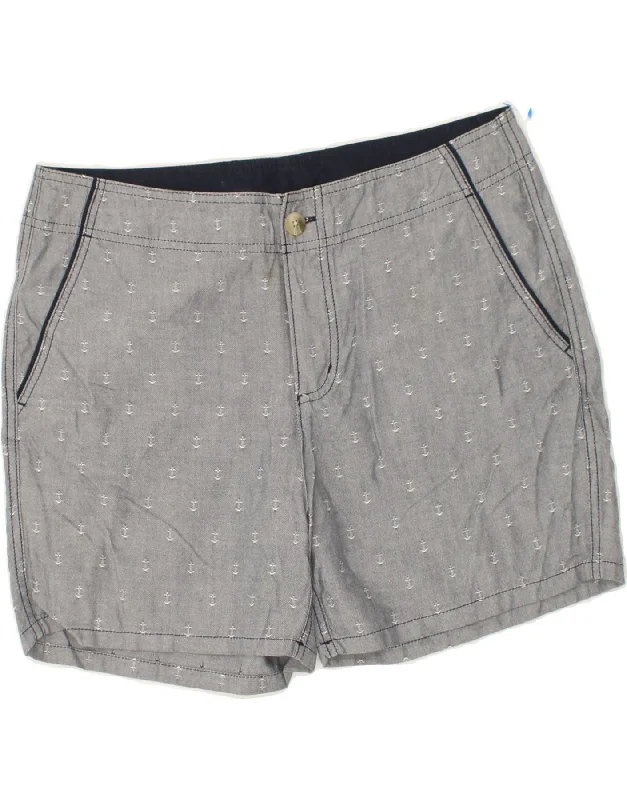 Cozy Fit Wear COLUMBIA Womens Abstract Pattern Chino Shorts US 10 Large W34  Grey Cotton