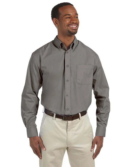 Comfortable And Casual M510 - Harriton Mens Essential Poplin Shirt | Dark Grey