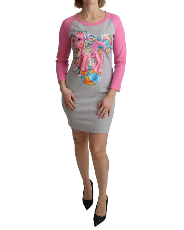 High Street Series Crew Neck 3/4 Sleeve Sweater Dress with My Little Pony Motive 40 IT Women