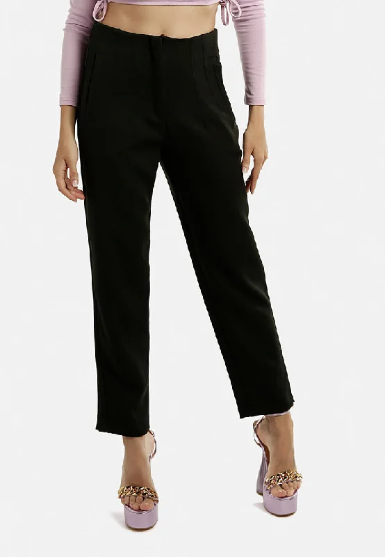 Wearable At Home Or Out High Waist Semi Casual Trousers