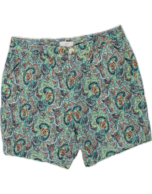 Lazy Home DOCKERS Womens Chino Shorts US 10 Large W30 Green Paisley Cotton