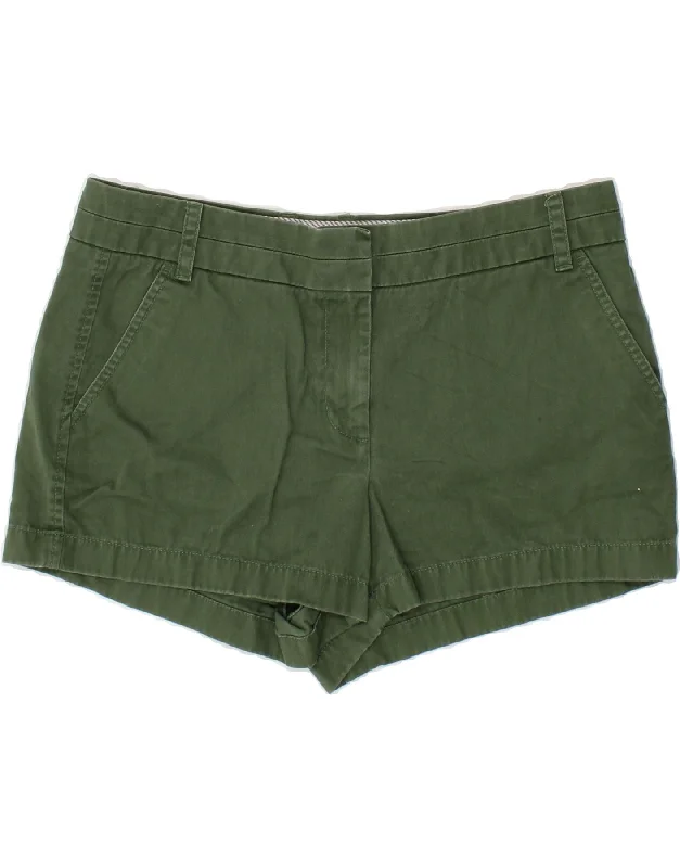 Cozy Outerwear J. CREW Womens Chino Shorts US 10 Large W32 Green Cotton
