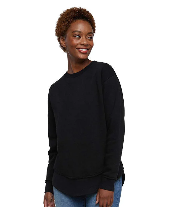 Stylish Ease 3525 - LAT Ladies Weekend Tunic Fleece Sweatshirt | Black