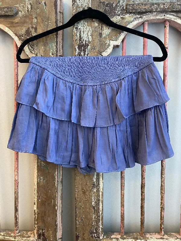 Personalized Clothing Adorable Women's Smocked Waist Ruffled Hem Mini Skort