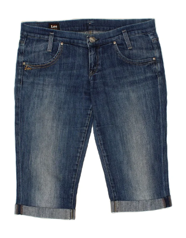 Designer Style LEE Womens Lynn Denim Shorts W31 Medium  Blue Cotton