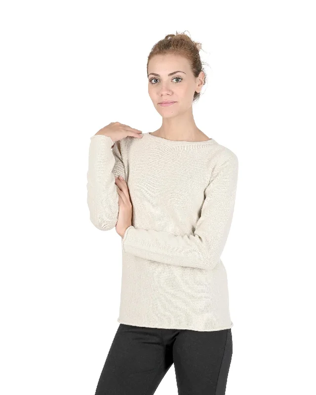 Fashionable Inner Wear Boatneck Cashmere Sweater - 40 EU