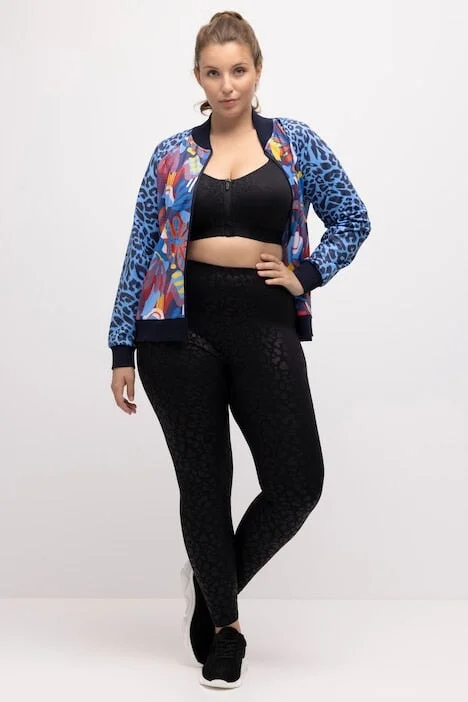 Timeless Comfort Tonal Leopard Print Stretch Leggings in Black