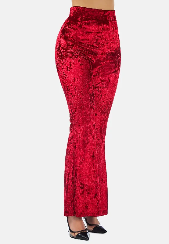 Minimalism Wiggle Your Way Velvet Flared Pant