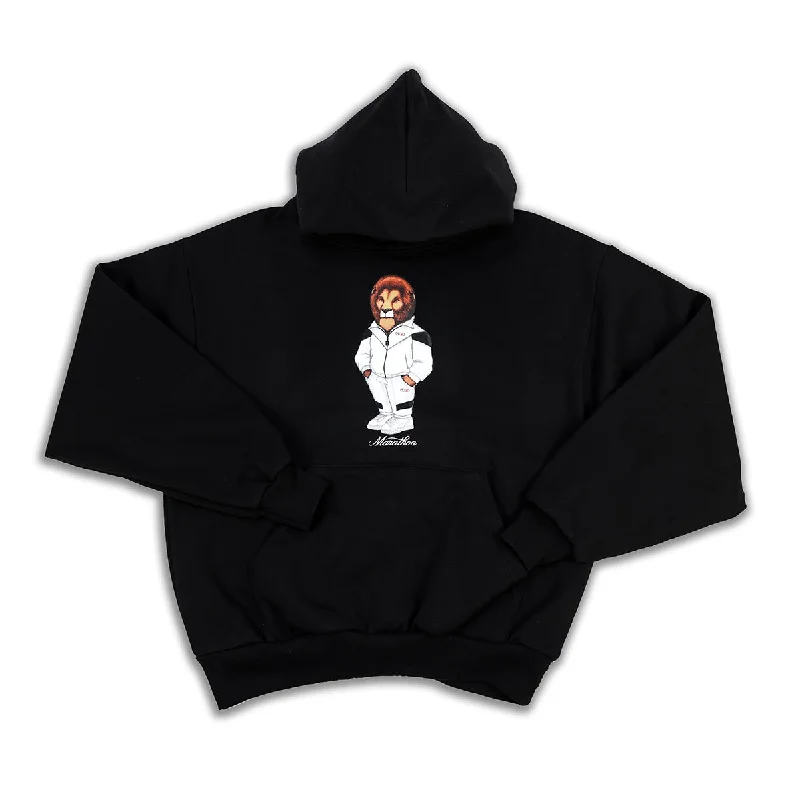 Fresh And Elegant Leo The Marathon Lion (Tracksuit) Hoodie - Black