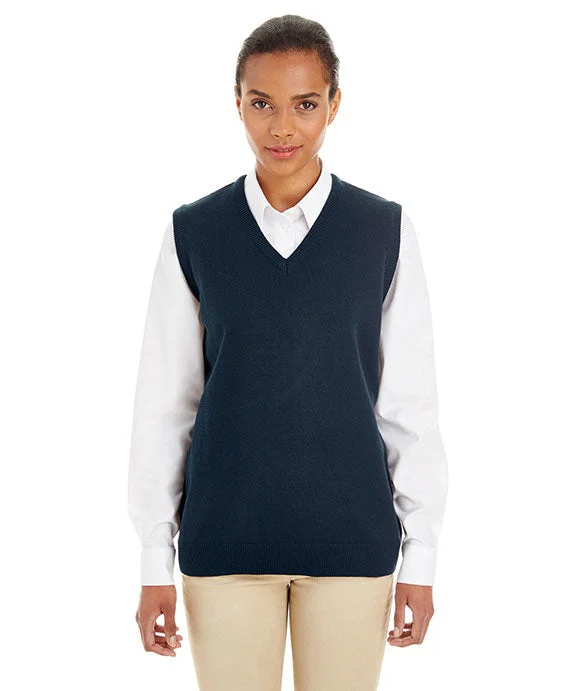 Economic Outlook M415W - Harriton Ladies Pilbloc™ V-Neck Sweater Vest | Dark Navy