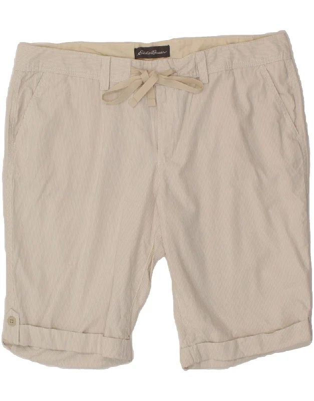 Fashion Must-have EDDIE BAUER Womens Chino Shorts US 16 XL W38 L11 Beige Pinstripe Cotton Fashion Must-have EDDIE BAUER Womens Chino Shorts US 16 XL W38 L11 Beige Pinstripe Cotton