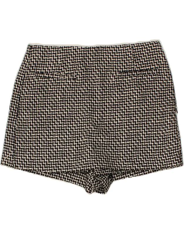 Exquisite Craftsmanship ZARA Womens Casual Shorts UK 12 Medium W28 Black Chevron Cotton Exquisite Craftsmanship ZARA Womens Casual Shorts UK 12 Medium W28 Black Chevron Cotton