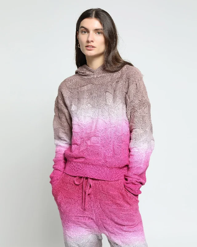College Style Crossover Netting Sweater Dip Dye Hoodie (FINAL SALE)