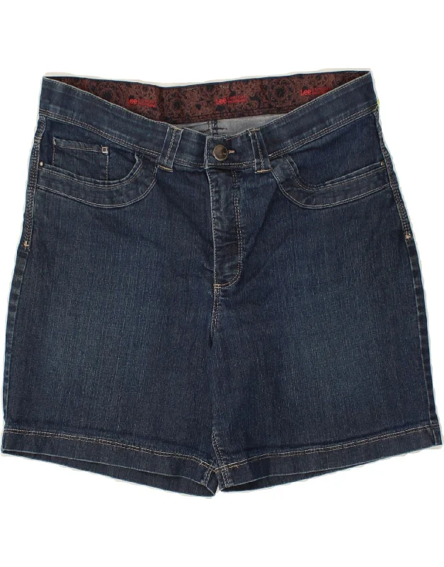 Retro Stripes LEE Womens High Waist Denim Shorts XL W34 L6 Blue Cotton
