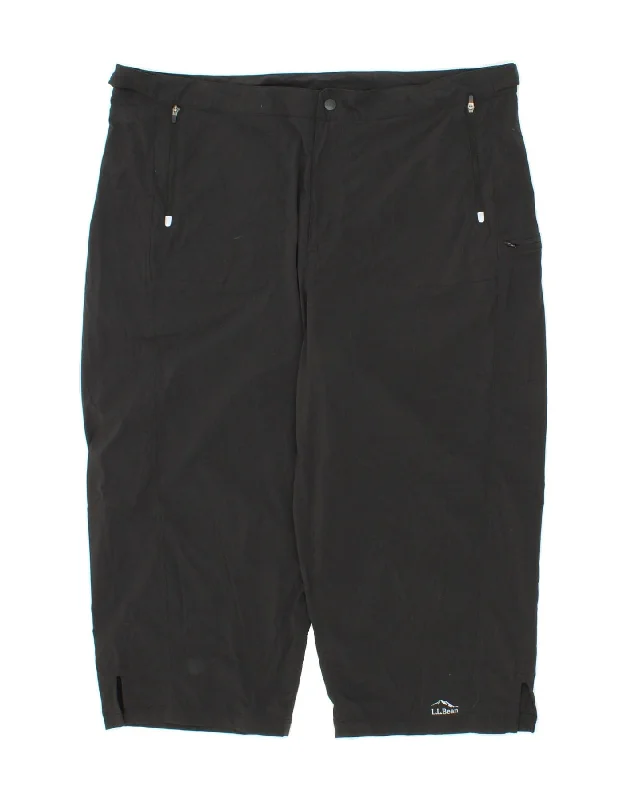 Elegant And Casual L.L.BEAN Womens Cargo Bermuda Shorts XL W38  Black Nylon