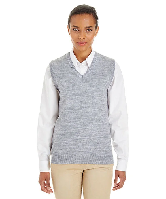 Dressing Tips M415W - Harriton Ladies Pilbloc™ V-Neck Sweater Vest | Grey Heather