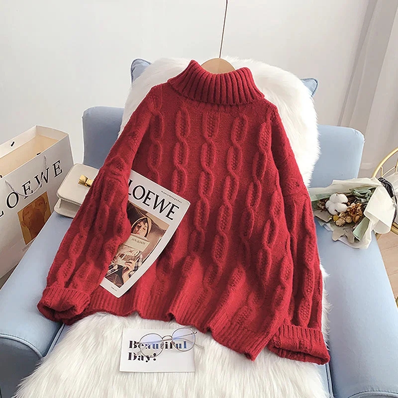 Single item design High neck sweater lazy and foreign sweater  5014
