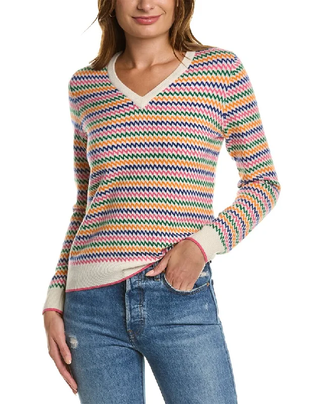 High-end Sense Kier+J Zig-Zag Cashmere Sweater
