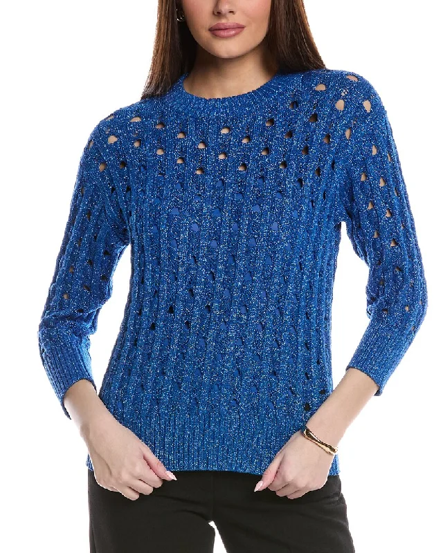 Artistic Temperament St. John Rib Crochet Knit Sweater