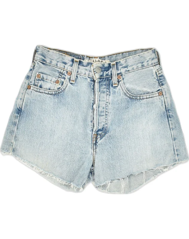 Design Perception LEVI'S Womens Distressed Denim Shorts W26 Small Blue Cotton