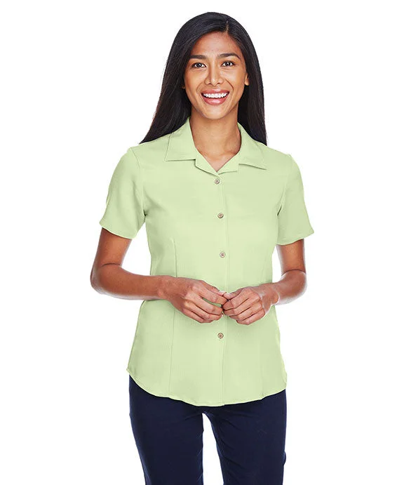 Multi-functional style M570W - Harriton Ladies Bahama Cord Camp Shirt | Green Mist