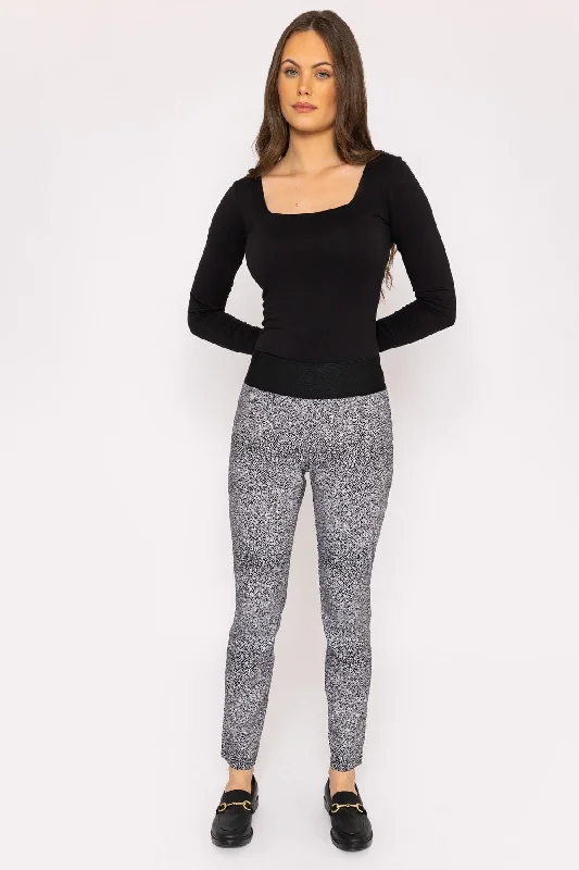 All-Day Comfort Jacquard Pant in Animal Print