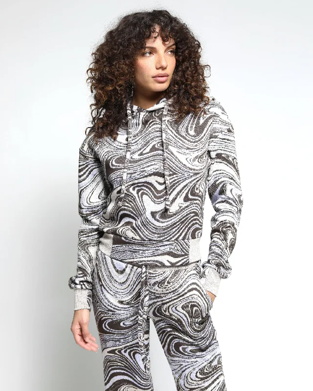 Relaxed Dresses Liquid Swirl Hyper Reality Knit Hoodie (FINAL SALE)