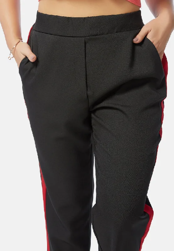 Luxury And Elegant Side Taped Straight Trousers