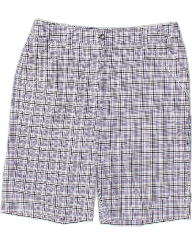 Cozy Look VINTAGE Womens Chino Shorts US 6 Medium W28 Blue Check Cotton