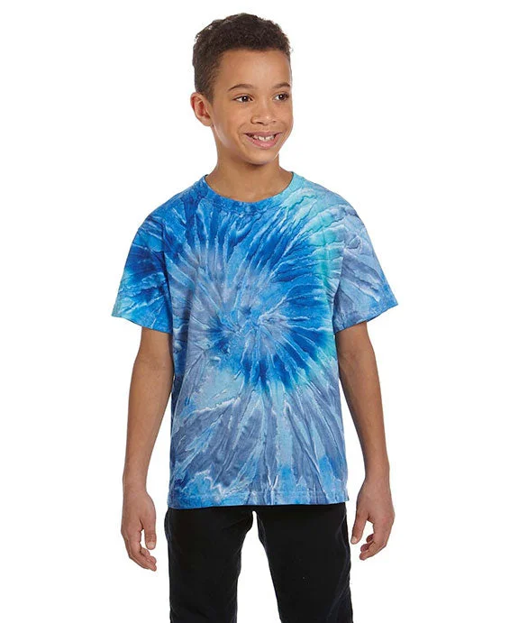 Simple Comfort CD100Y - Tie-Dye Youth 5.4 oz 100% Cotton T-Shirt | Blue Jerry