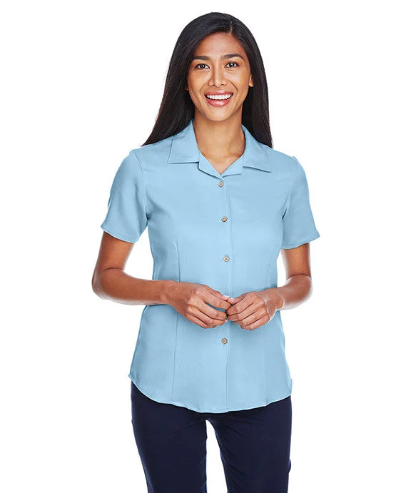 Unique prints M570W - Harriton Ladies Bahama Cord Camp Shirt | Cloud Blue