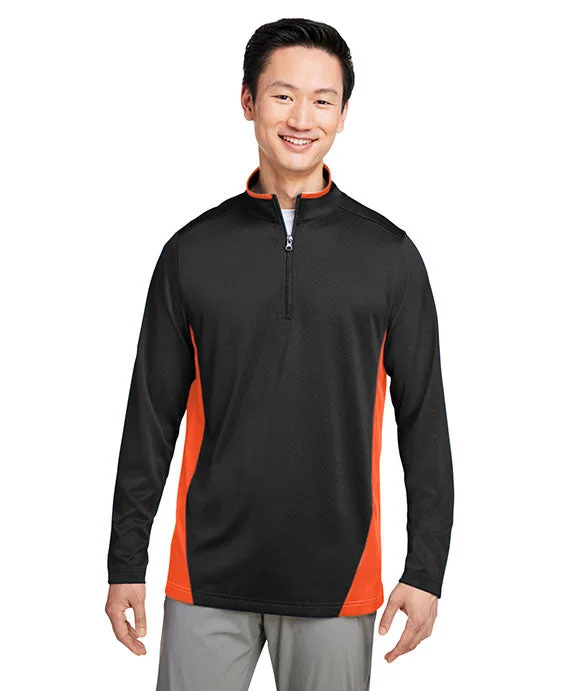 Fashionable Prints M786 - Harriton Mens Flash Snag Protection Plus IL Colorblock Quarter-Zip | Black/Team Orange Fashionable Prints M786 - Harriton Mens Flash Snag Protection Plus IL Colorblock Quarter-Zip | Black/Team Orange