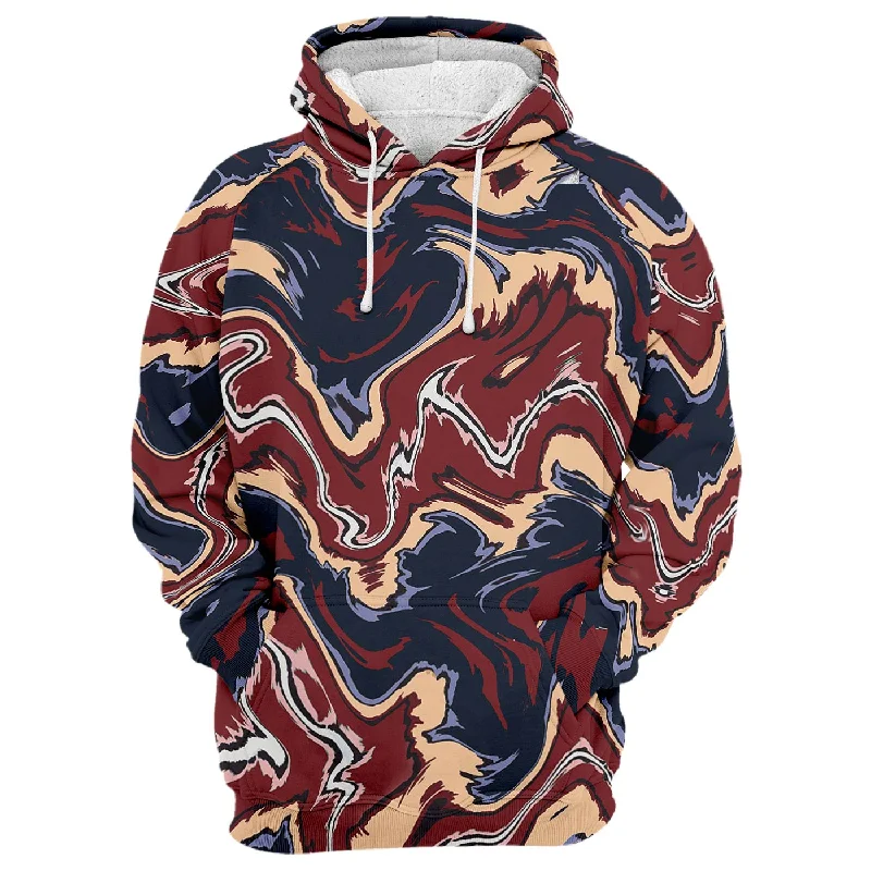 French Retro Abstract Brown Liquid Hoodie