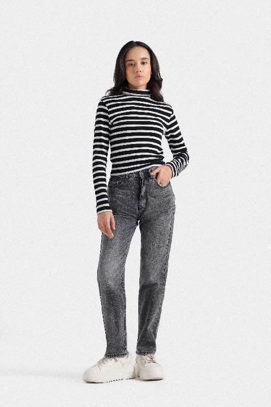 Street Sports Style Mom Fit Jeans