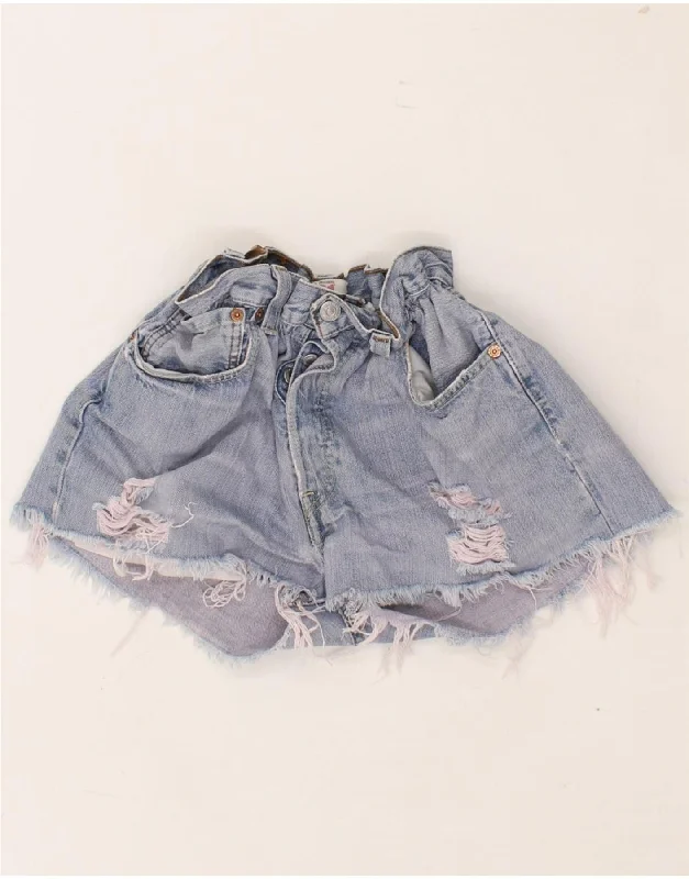 Comfortable Mind LEVI'S Womens 501 Distressed Denim Shorts W28 Medium Blue