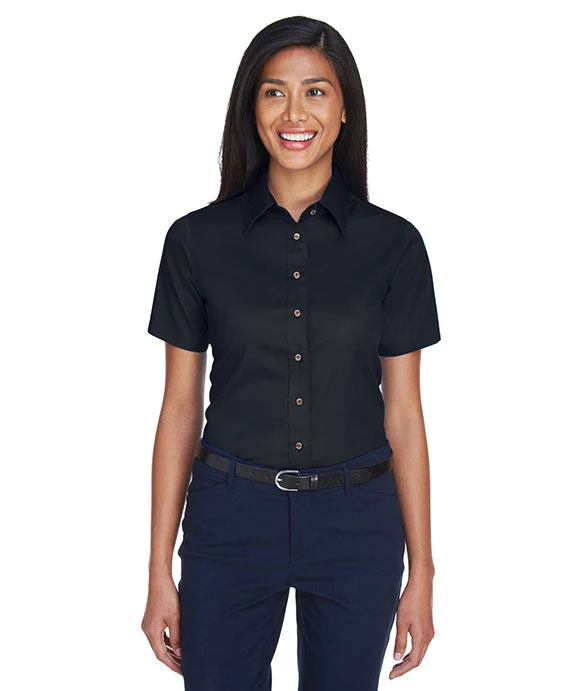 Autumn Selection M500SW - Harriton Ladies Easy Blend™ Short-Sleeve Twill Shirt with Stain-Release Autumn Selection M500SW - Harriton Ladies Easy Blend™ Short-Sleeve Twill Shirt with Stain-Release