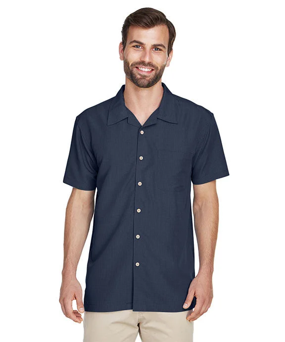 Versatile Items M560 - Harriton Mens Barbados Textured Camp Shirt | Navy