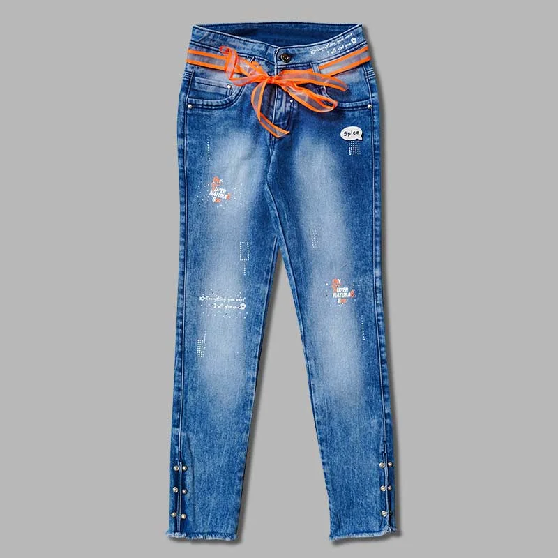 Sports fitness shoes High Waist Jeans for Girls and Kids with Shaded Pattern