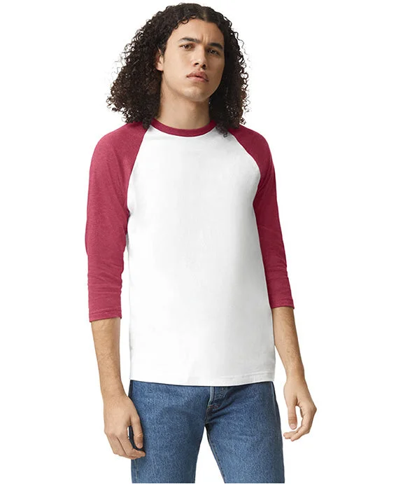 Minimal Classic 2003CVC - American Apparel Unisex CVC Raglan T-Shirt | White/Heather Cardinal Minimal Classic 2003CVC - American Apparel Unisex CVC Raglan T-Shirt | White/Heather Cardinal