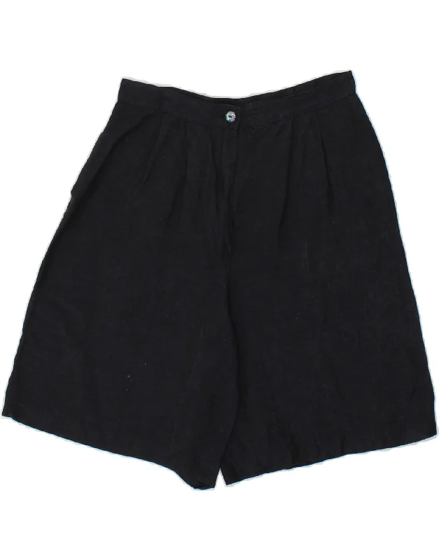 British Fashion VINTAGE Womens Pegged Casual Shorts W26 Small Navy Blue
