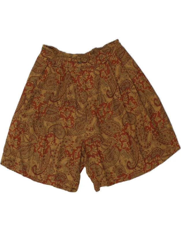 Fashion And Simplicity VINTAGE Womens Pegged Casual Shorts IT 46 Large W32 Brown Paisley Viscose Fashion And Simplicity VINTAGE Womens Pegged Casual Shorts IT 46 Large W32 Brown Paisley Viscose