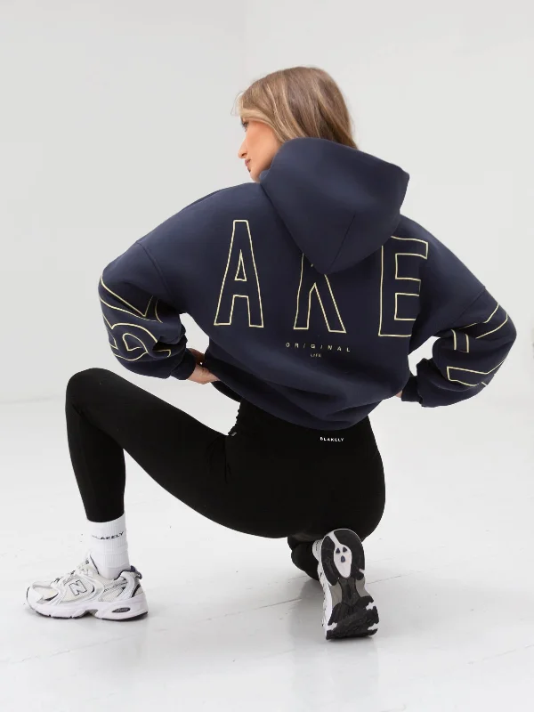 Street Fashion Embroidered Isabel Oversized Hoodie - Lemon