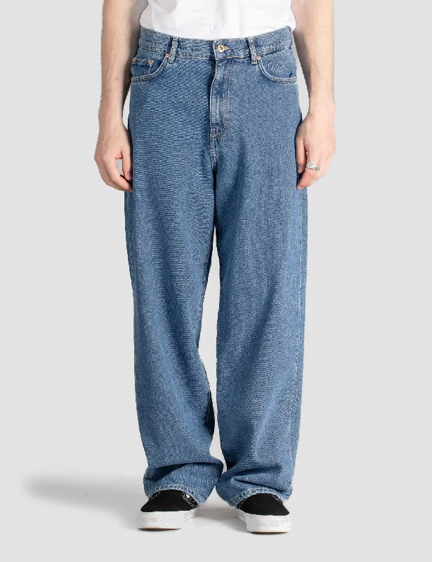 Fashionable and casual Stan Ray Wide 5 Denim Jeans - Heavy Stone Wash Blue