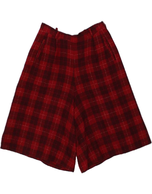 Celebrity Style VINTAGE Womens High Waist Wide Leg Casual Shorts W32 Large Red Check Celebrity Style VINTAGE Womens High Waist Wide Leg Casual Shorts W32 Large Red Check