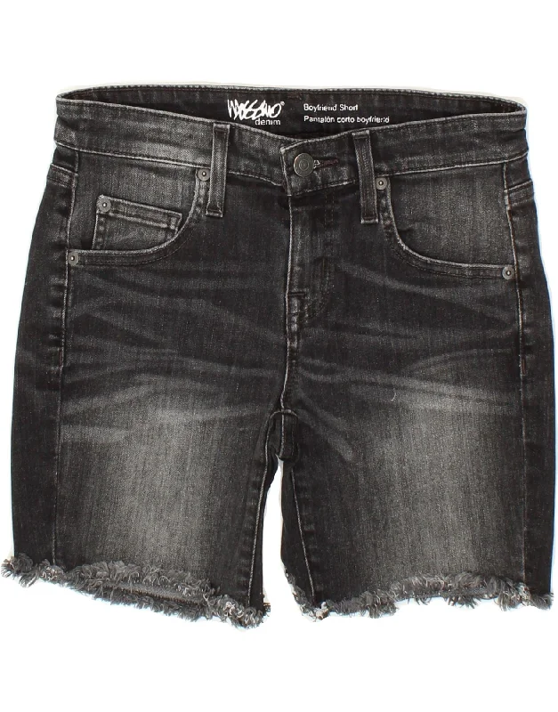 Fashionable Prints MOSSIMO Womens Boyfriend Denim Shorts US 00 2XS W24  Black Cotton