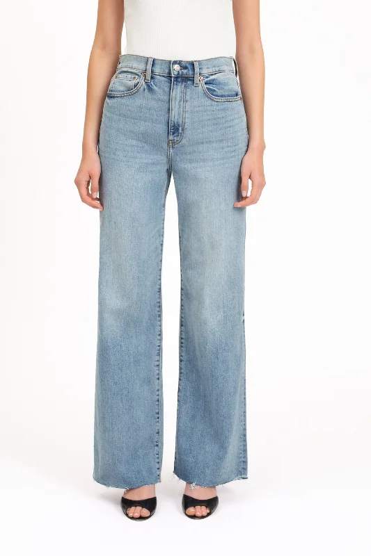Sports High Waist Style Far Out Wide Leg Jean - Fools Gold