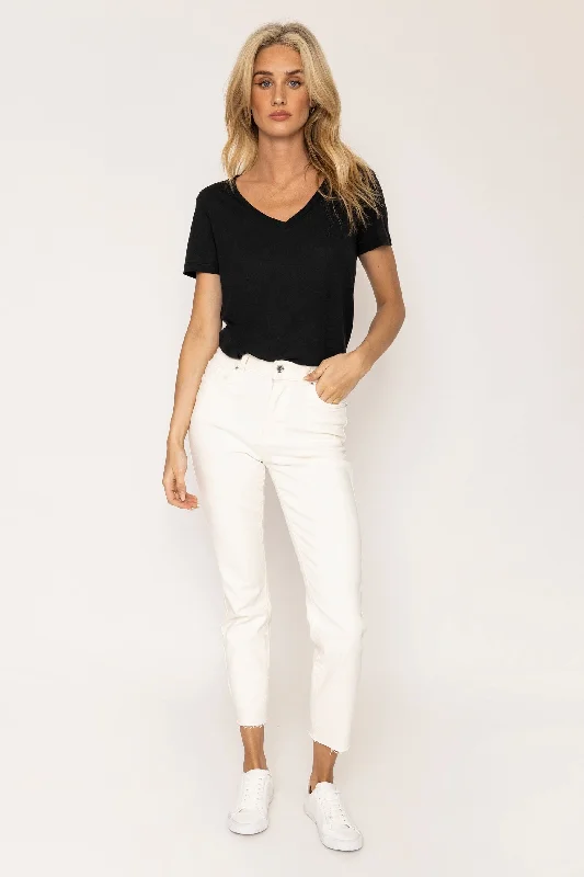 Street Letter Style Brenda Straight Pants in Ecru 32"
