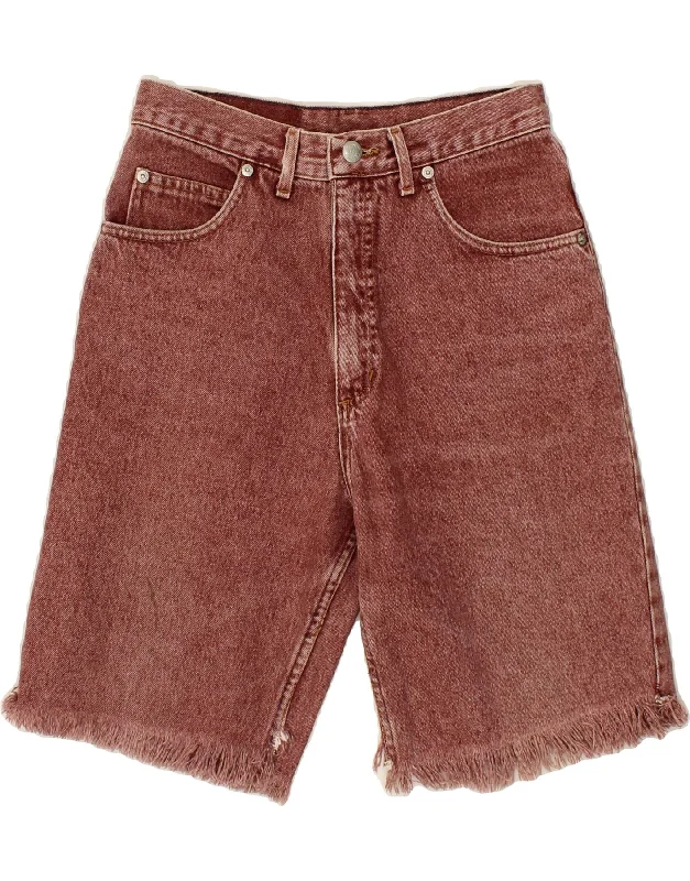 Minimal Classic VINTAGE Womens Denim Shorts W26 Small Maroon